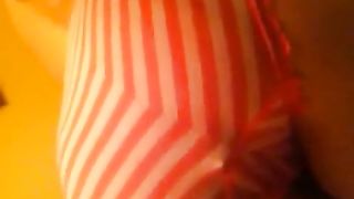 Shitting in stripped panties