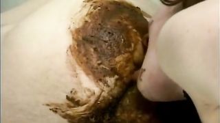 Rimjob with a lot of poop
