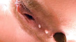 Creampied girl pooping on bathroom floor